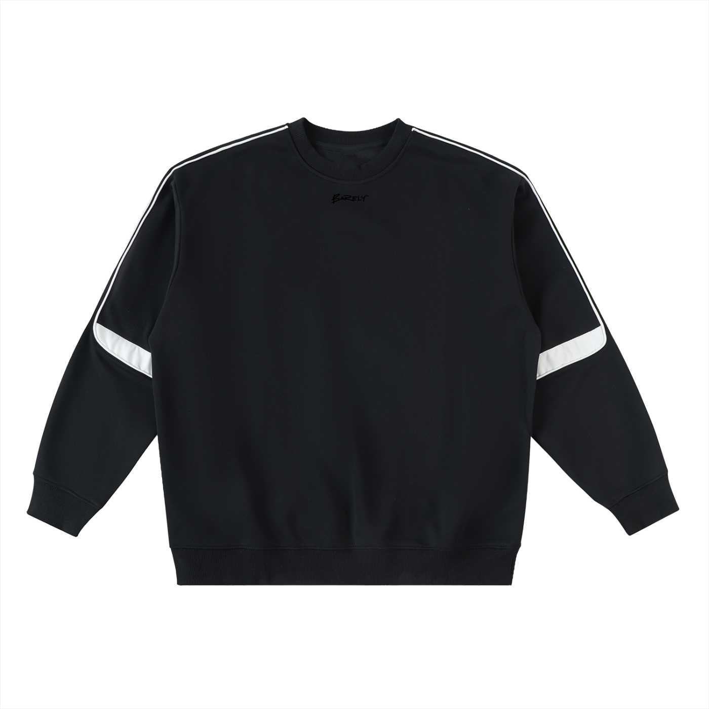 Barely™ crewneck sweatshirt front view - premium heavyweight cotton blend